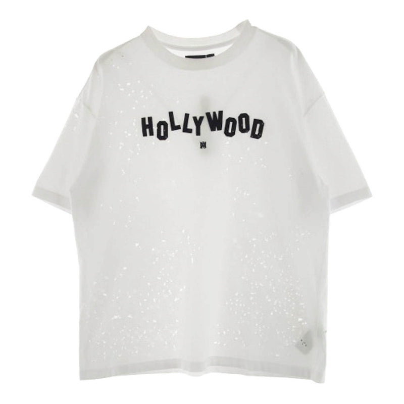 AMIRI アミリ AMJYTE1092 Hollywood Shotgun ハリウッド ショットガン風 ダメージ加工 半袖 Tシャツ ホワイト系 UK38【中古】