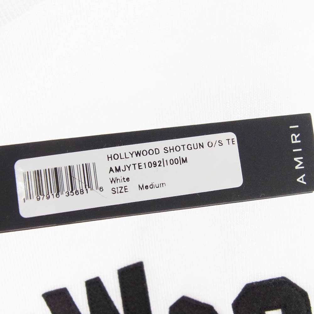 AMIRI アミリ AMJYTE1092 Hollywood Shotgun ハリウッド ショットガン風 ダメージ加工 半袖 Tシャツ ホワイト系 UK38【中古】