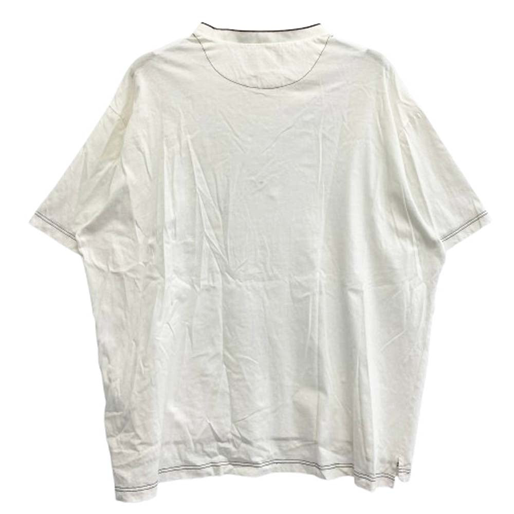 PRADA プラダ 22SS UJN790 S221 10D3 ロゴプレート付き ナイロンポケット クルーネック 半袖 Tシャツ ホワイト系 S【中古】