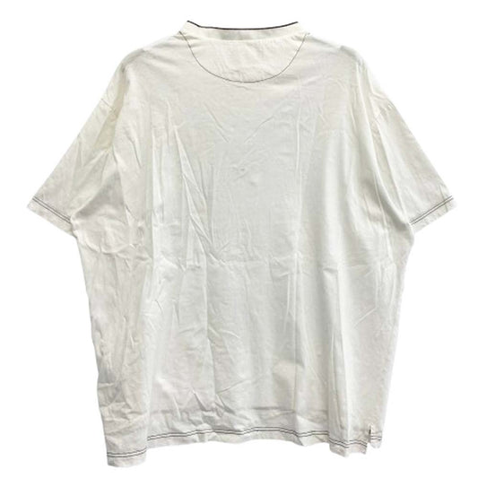 PRADA プラダ 22SS UJN790 S221 10D3 ロゴプレート付き ナイロンポケット クルーネック 半袖 Tシャツ ホワイト系 S【中古】