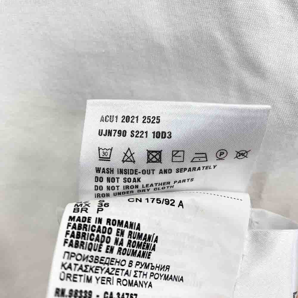 PRADA プラダ 22SS UJN790 S221 10D3 ロゴプレート付き ナイロンポケット クルーネック 半袖 Tシャツ ホワイト系 S【中古】