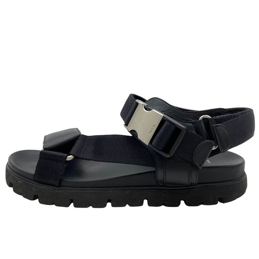 PRADA プラダ 2X3055 アンクル ストラップ サンダル ブラック系 8.5【中古】