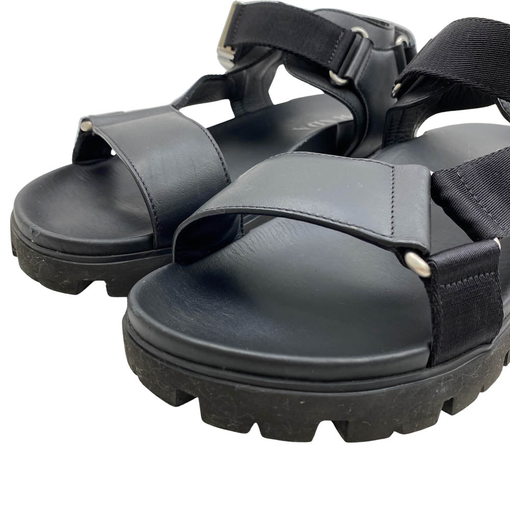 PRADA プラダ 2X3055 アンクル ストラップ サンダル ブラック系 8.5【中古】