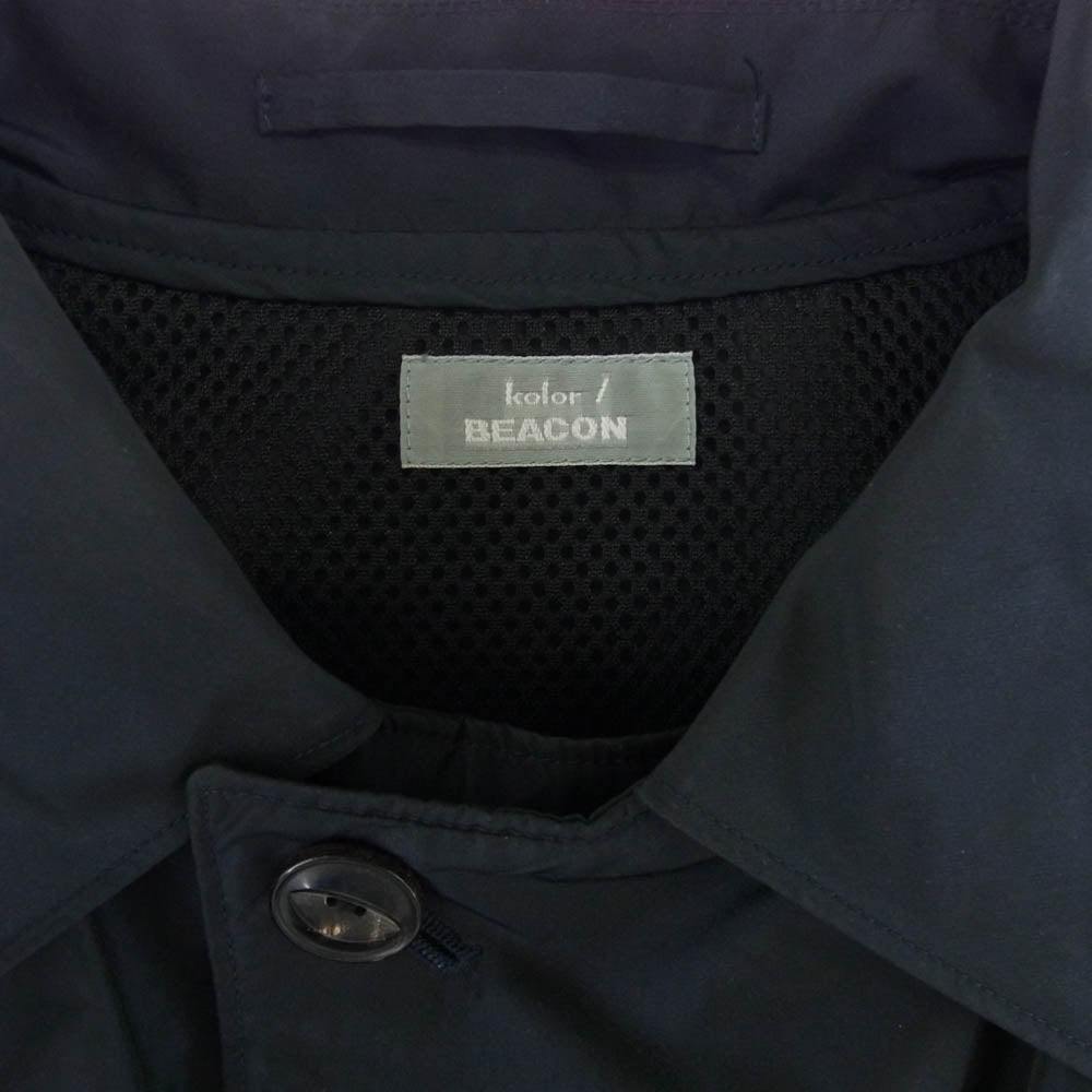 kolor カラー 16AW 16WBM-C08140 BEACON ビーコン シルク混 比翼 ステンカラー コート ダークネイビー系 2【中古】