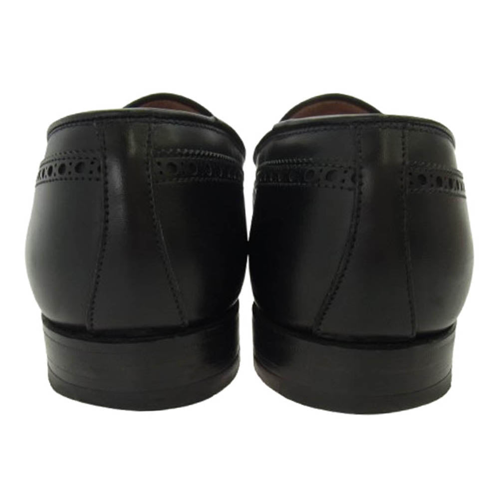 CROCKETT&JONES クロケットアンドジョーンズ 26347 CHESTER チェスター ウィングチップ タッセル レザー ローファー ブラック系 6.5【中古】