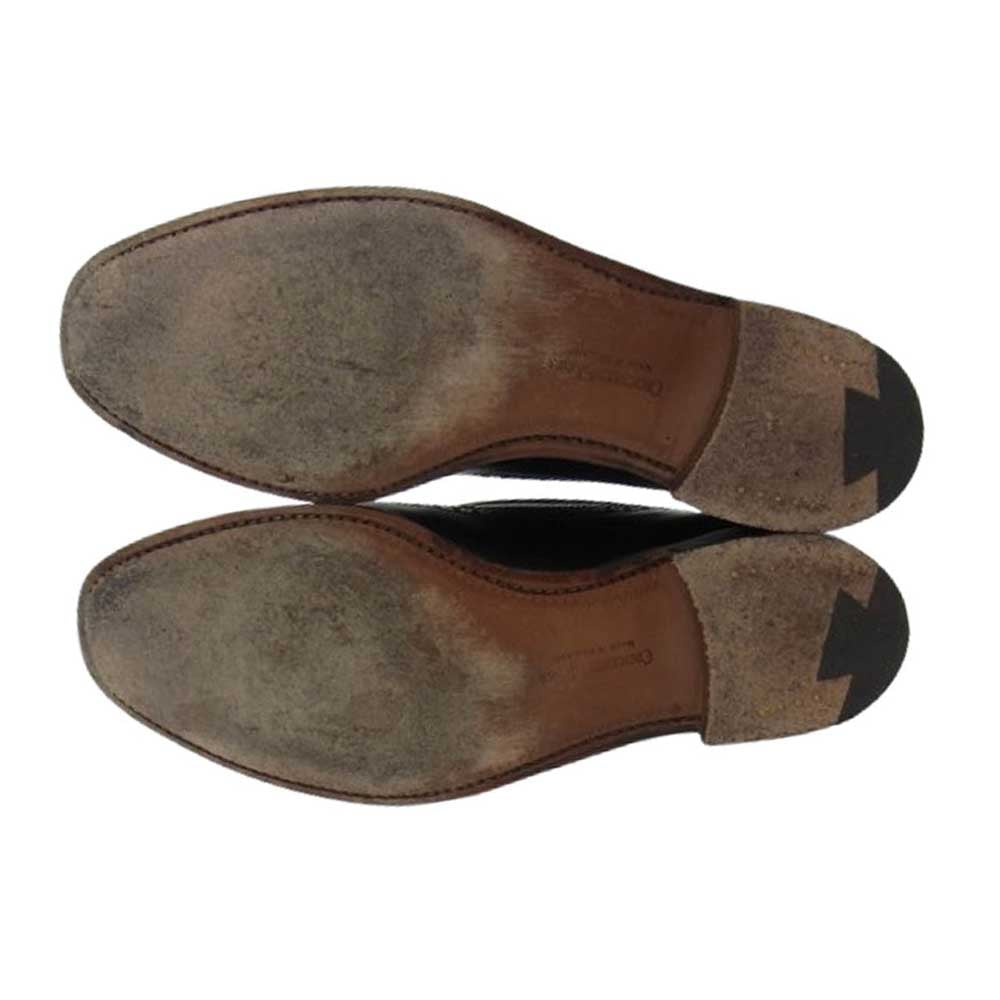 CROCKETT&JONES クロケットアンドジョーンズ 26347 CHESTER チェスター ウィングチップ タッセル レザー ローファー ブラック系 6.5【中古】