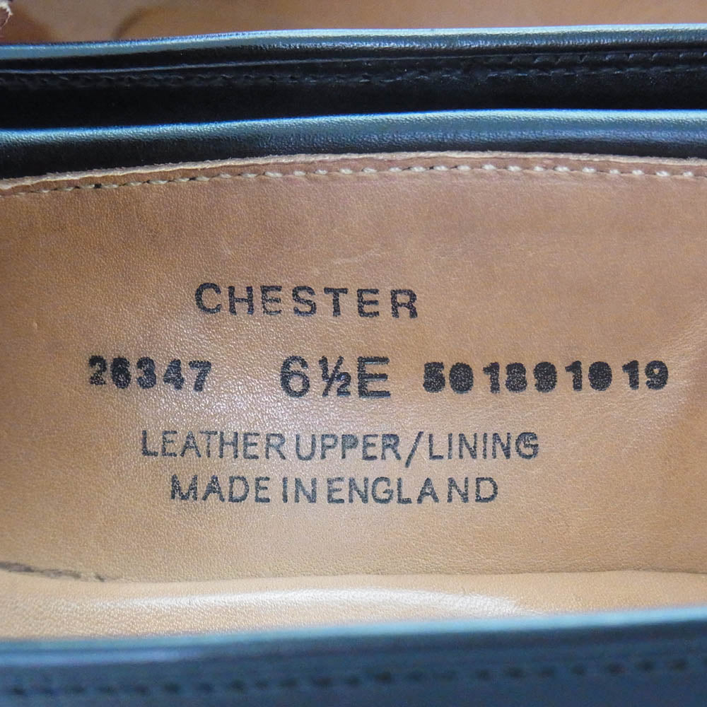 CROCKETT&JONES クロケットアンドジョーンズ 26347 CHESTER チェスター ウィングチップ タッセル レザー ローファー ブラック系 6.5【中古】