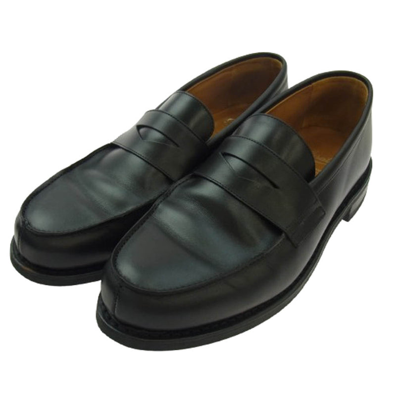 Paraboot パラブーツ ADONIS GALAXY FINE アドニス ギャラクシー ファイン Uチップ レザー コイン ローファー ブラック系 6.5【中古】