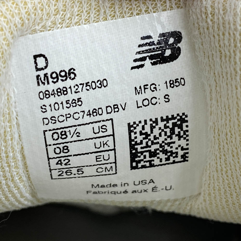 NEW BALANCE ニューバランス M996 USA製 スエード スニーカー グレー系 26.5cm【中古】