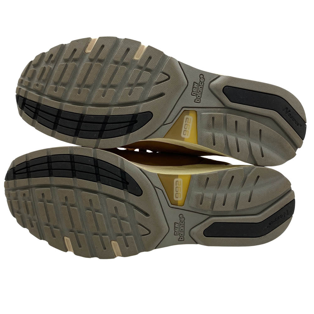NEW BALANCE ニューバランス M992LX USA製 レザー スニーカー ライトブラウン系 26.5cm【中古】