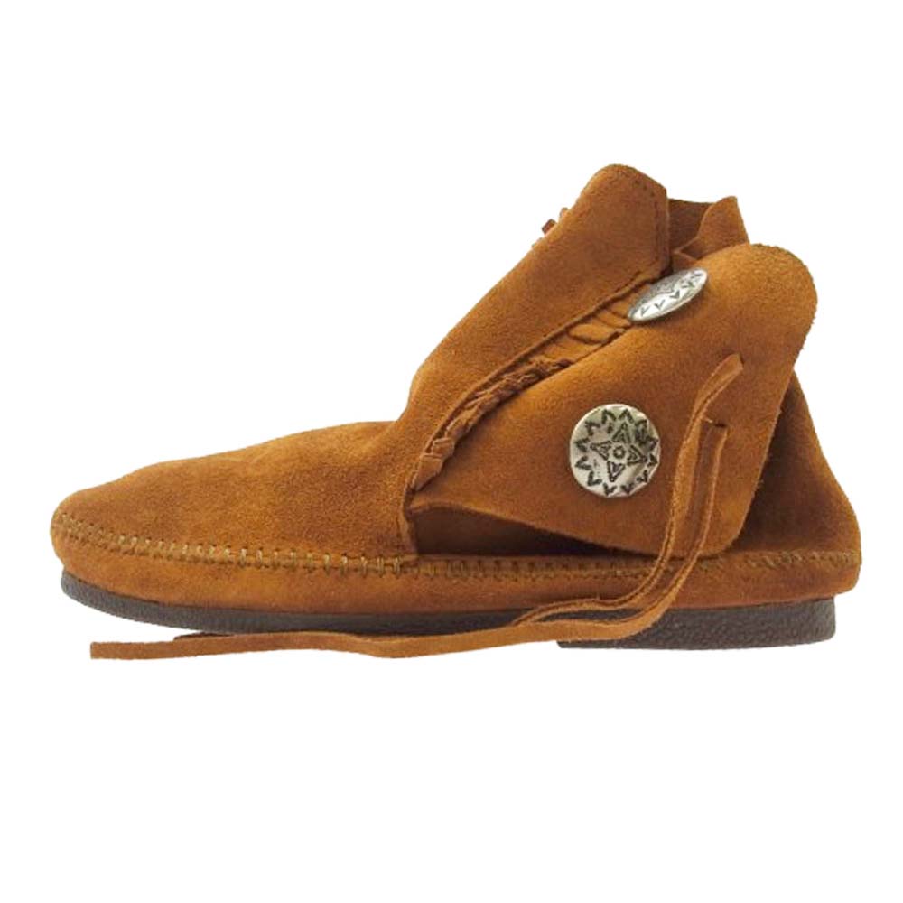 ミネトンカ 842 メンズ コンチョ付き スエード ショートブーツ ブラウン系 US8【美品】【中古】