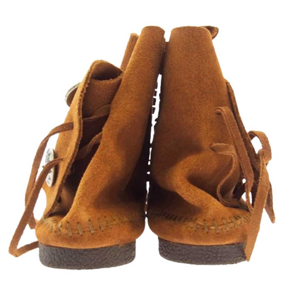 ミネトンカ 842 メンズ コンチョ付き スエード ショートブーツ ブラウン系 US8【美品】【中古】