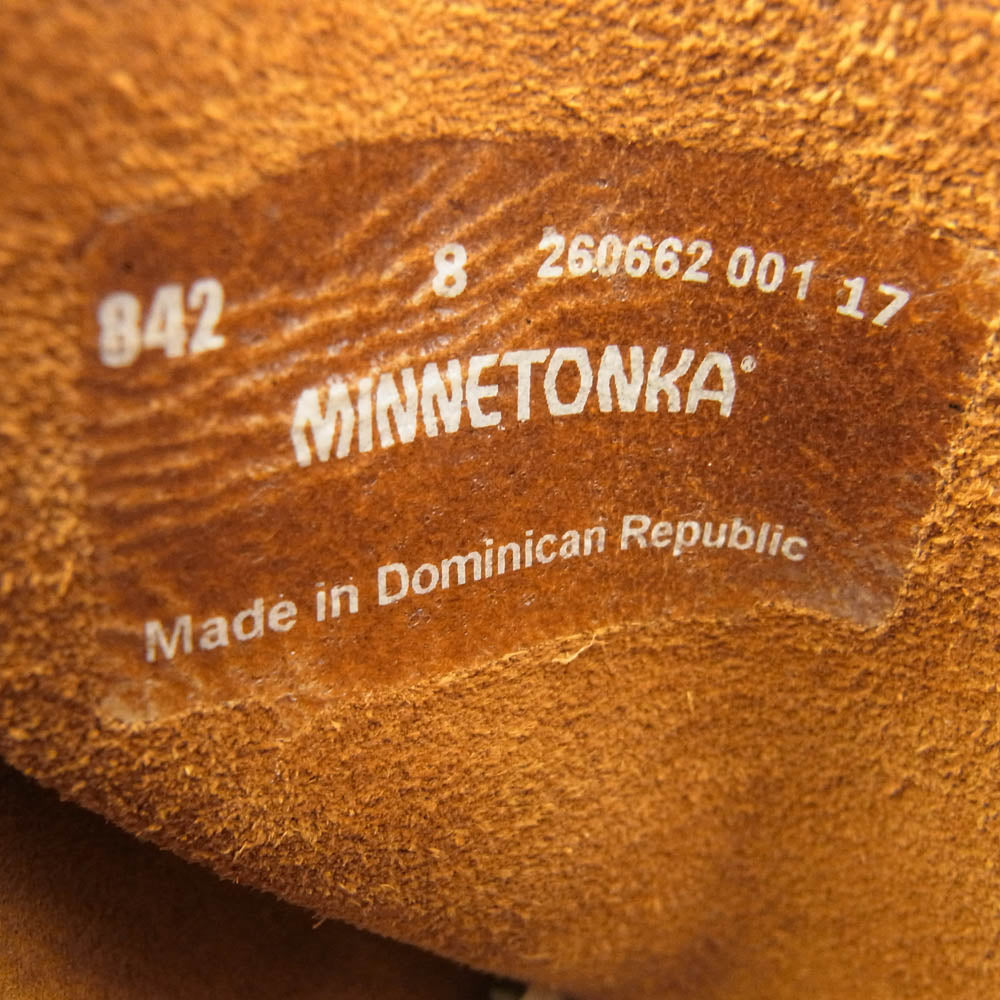 ミネトンカ 842 メンズ コンチョ付き スエード ショートブーツ ブラウン系 US8【美品】【中古】
