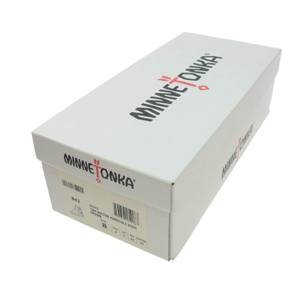 ミネトンカ 842 メンズ コンチョ付き スエード ショートブーツ ブラウン系 US8【美品】【中古】