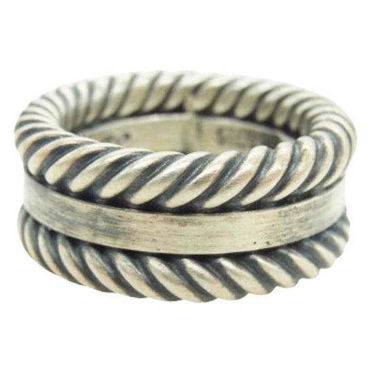 ナバホ族 Steve Arviso スティーブアルビソ ワイヤー リング シルバー系 約10号【中古】