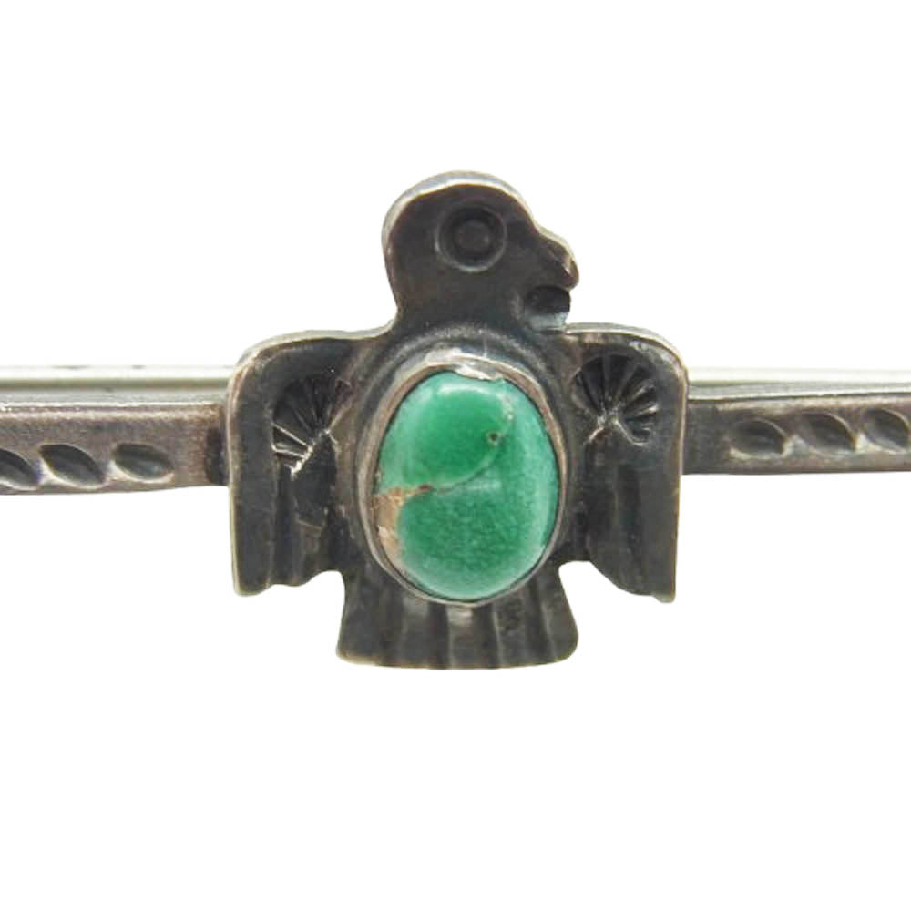 ナバホ族 アーティスト不明 T-bird Arrow Turquoise サンダーバード アロー ターコイズ ピンズ シルバー系【中古】