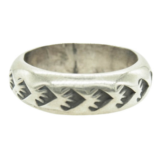 ナバホ族 Sunshine Reeves サンシャインリーブス スタンプワーク リング シルバー系 約16号【中古】