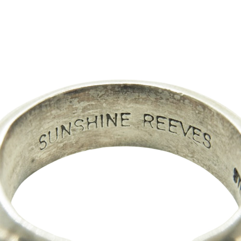 ナバホ族 Sunshine Reeves サンシャインリーブス スタンプワーク リング シルバー系 約16号【中古】