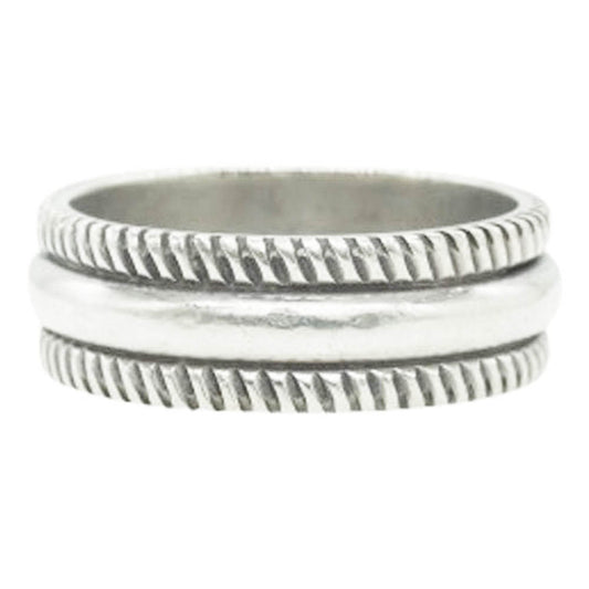 ナバホ族 Pat Bedonie パットベドニー チゼルワーク リング 約19.5号【中古】