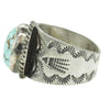 ナバホ族 Arnold Goodluck アーノルドグッドラック ターコイズ スタンプワーク リング シルバー系 約16.5号【中古】