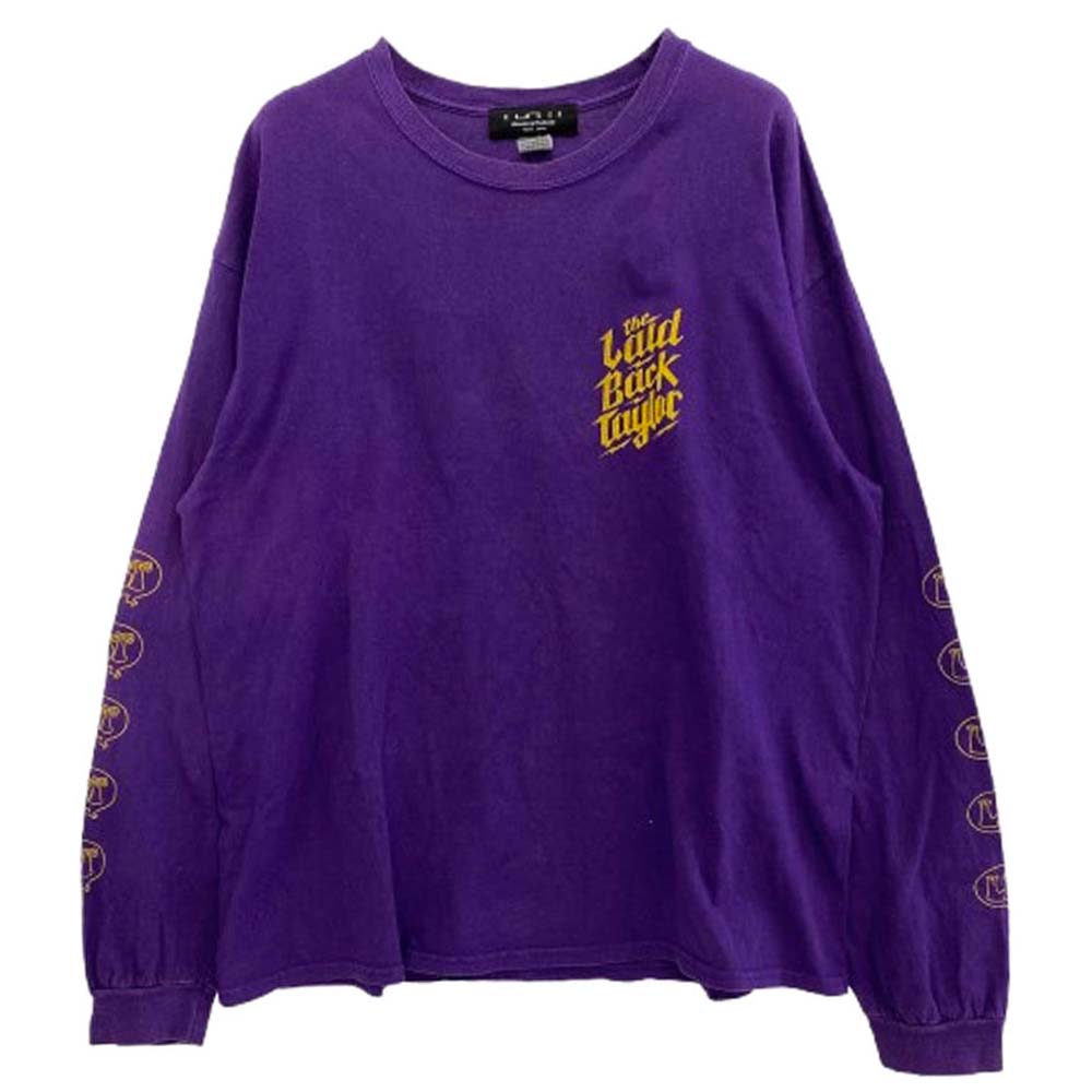 レンダー GILDAN ロゴ プリント 長袖 ギルダンボディ 長袖 ロングスリーブ Tシャツ カットソー ロンT パープル系 XL【中古】