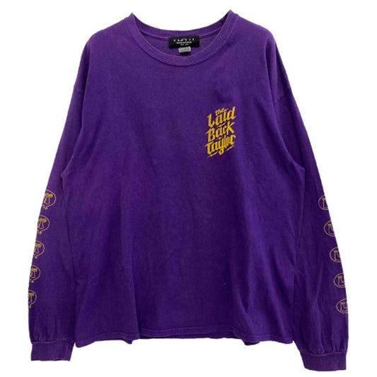 レンダー GILDAN ロゴ プリント 長袖 ギルダンボディ 長袖 ロングスリーブ Tシャツ カットソー ロンT パープル系 XL【中古】
