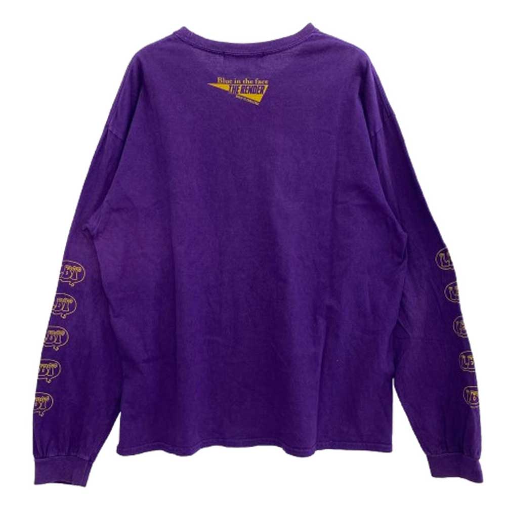 レンダー GILDAN ロゴ プリント 長袖 ギルダンボディ 長袖 ロングスリーブ Tシャツ カットソー ロンT パープル系 XL【中古】