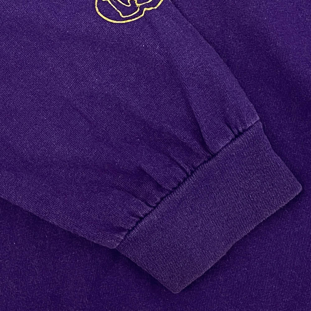 レンダー GILDAN ロゴ プリント 長袖 ギルダンボディ 長袖 ロングスリーブ Tシャツ カットソー ロンT パープル系 XL【中古】