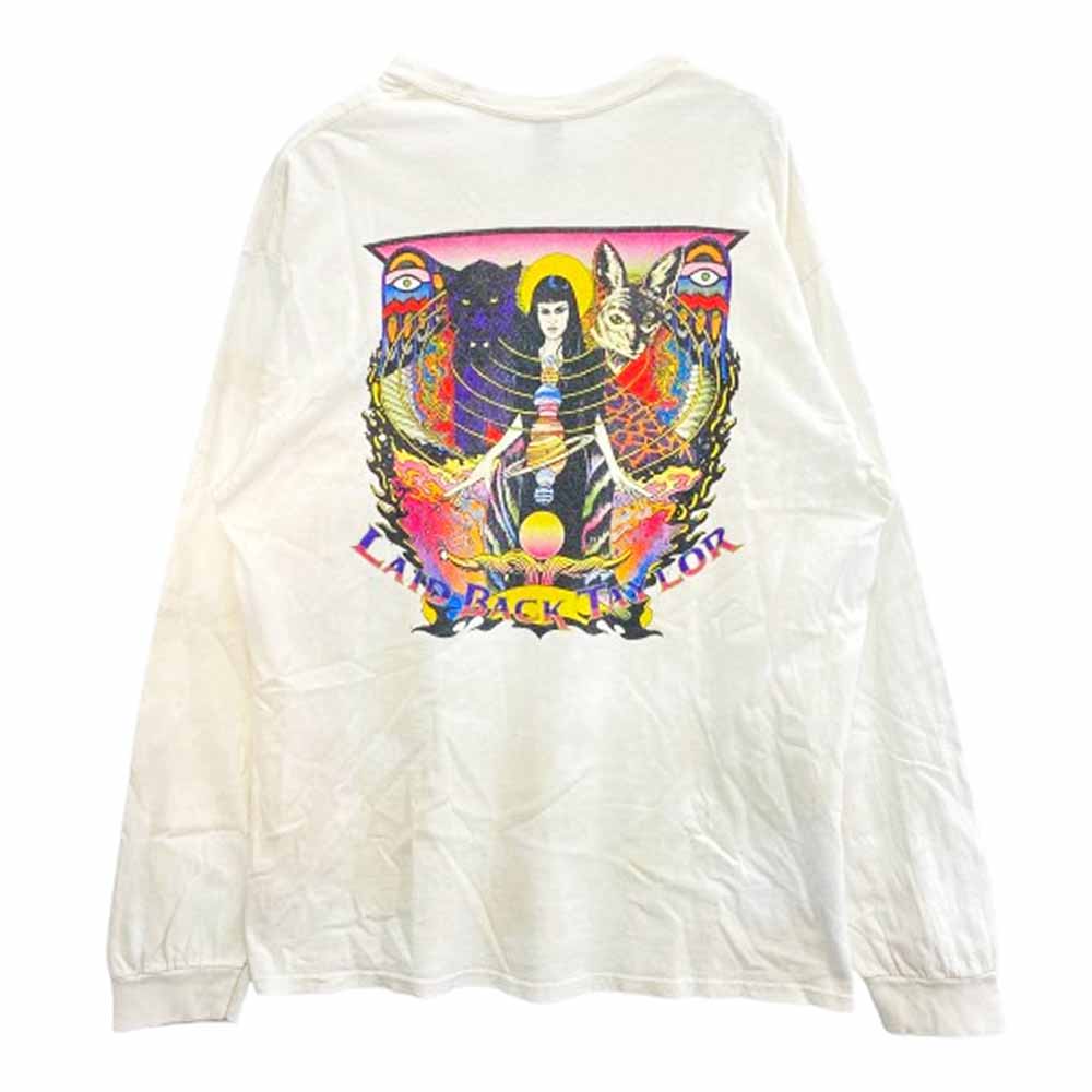 レイドバックテイラー ART WORK TEE GILDAN アートワーク プリント ギルダンボディ 長袖 ロングスリーブ Tシャツ カットソー ロンT オフホワイト系 XL【中古】