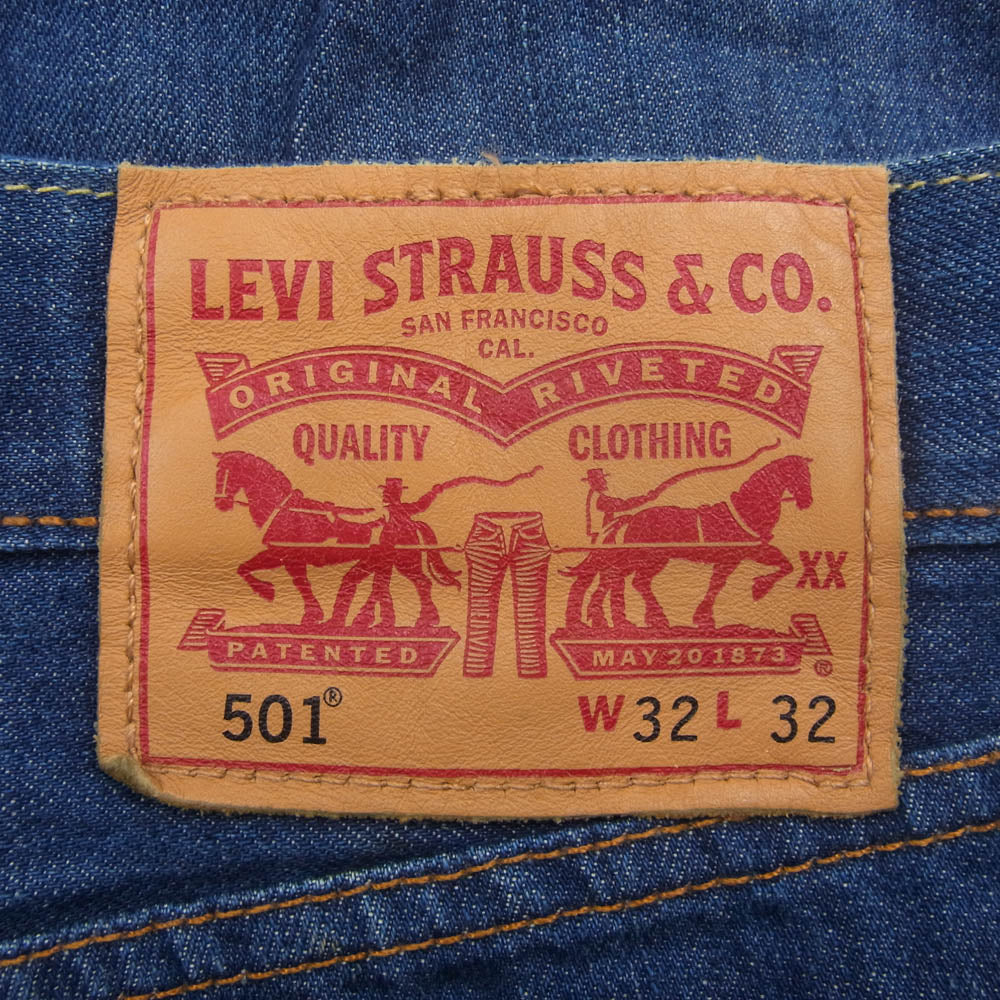 Levi's リーバイス 501 ボタンフライ ストレート デニム パンツ ボタン裏刻印 4093 インディゴブルー系 W32L32【中古】