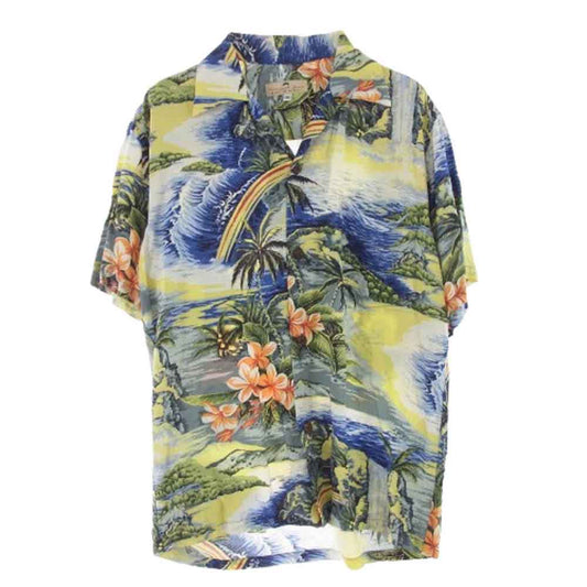 パイナップルジュース MADE IN Hawaii ハワイ製 レーヨン 100% 半袖 アロハ シャツ ハワイアン シャツ マルチカラー系 S【中古】