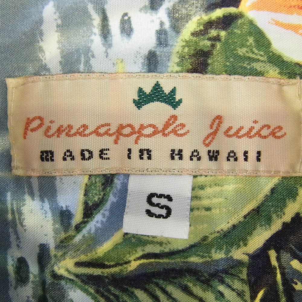 パイナップルジュース MADE IN Hawaii ハワイ製 レーヨン 100% 半袖 アロハ シャツ ハワイアン シャツ マルチカラー系 S【中古】