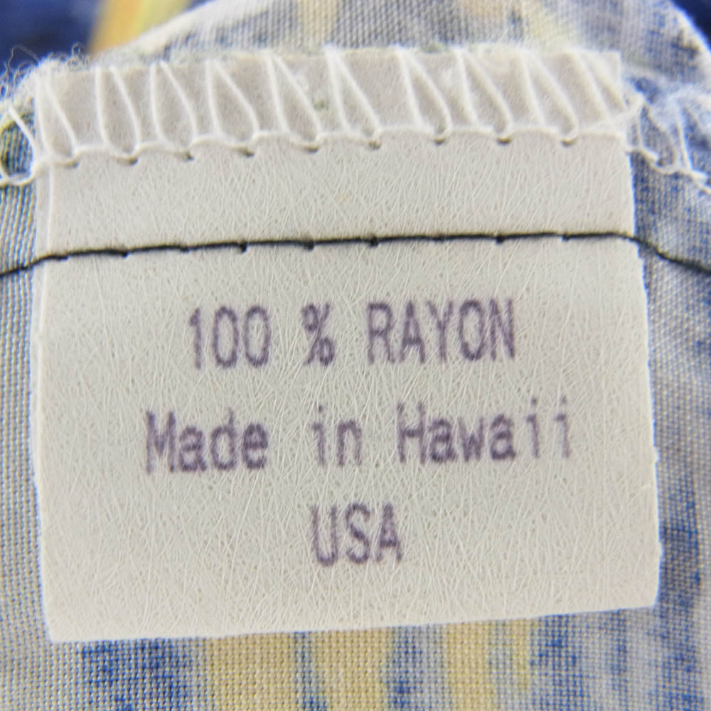 パイナップルジュース MADE IN Hawaii ハワイ製 レーヨン 100% 半袖 アロハ シャツ ハワイアン シャツ マルチカラー系 S【中古】