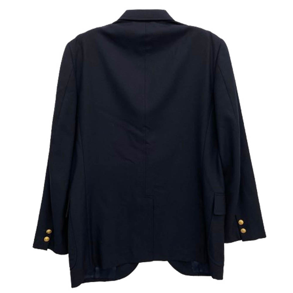 2B 金ボタン テーラード ジャケット ブラック系 A6【中古】