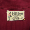 ヒルトン 50s 60s 半袖 ボーリング シャツ 刺繍 エンジ系 M【中古】