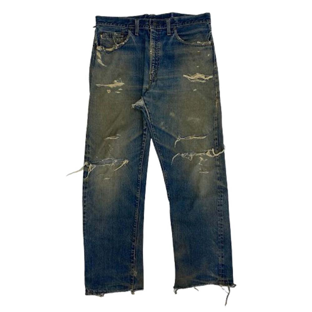 Levi's リーバイス 60s 70s 502 BIGE 両面タブ Vステッチ 裏刻印J 赤耳 TALON42 ZIP カンヌキ デニム パンツ ジーンズ インディゴブルー系【中古】