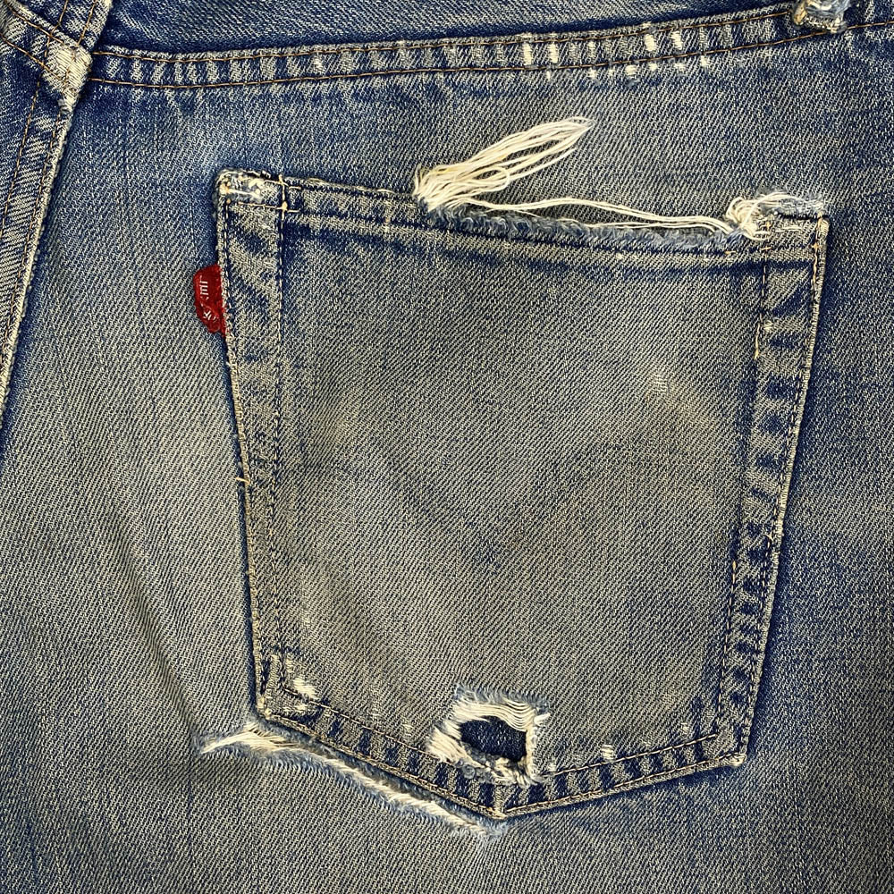 Levi's リーバイス 60s 70s 502 BIGE 両面タブ Vステッチ 裏刻印J 赤耳 TALON42 ZIP カンヌキ デニム パンツ ジーンズ インディゴブルー系【中古】