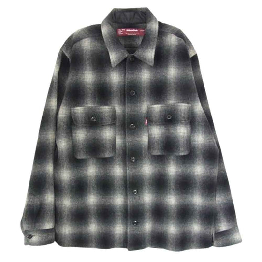 HideandSeek ハイドアンドシーク OMBRE CHECK L/S SHIRT オンブレ チェック 長袖 シャツ ブラック系 XL【中古】