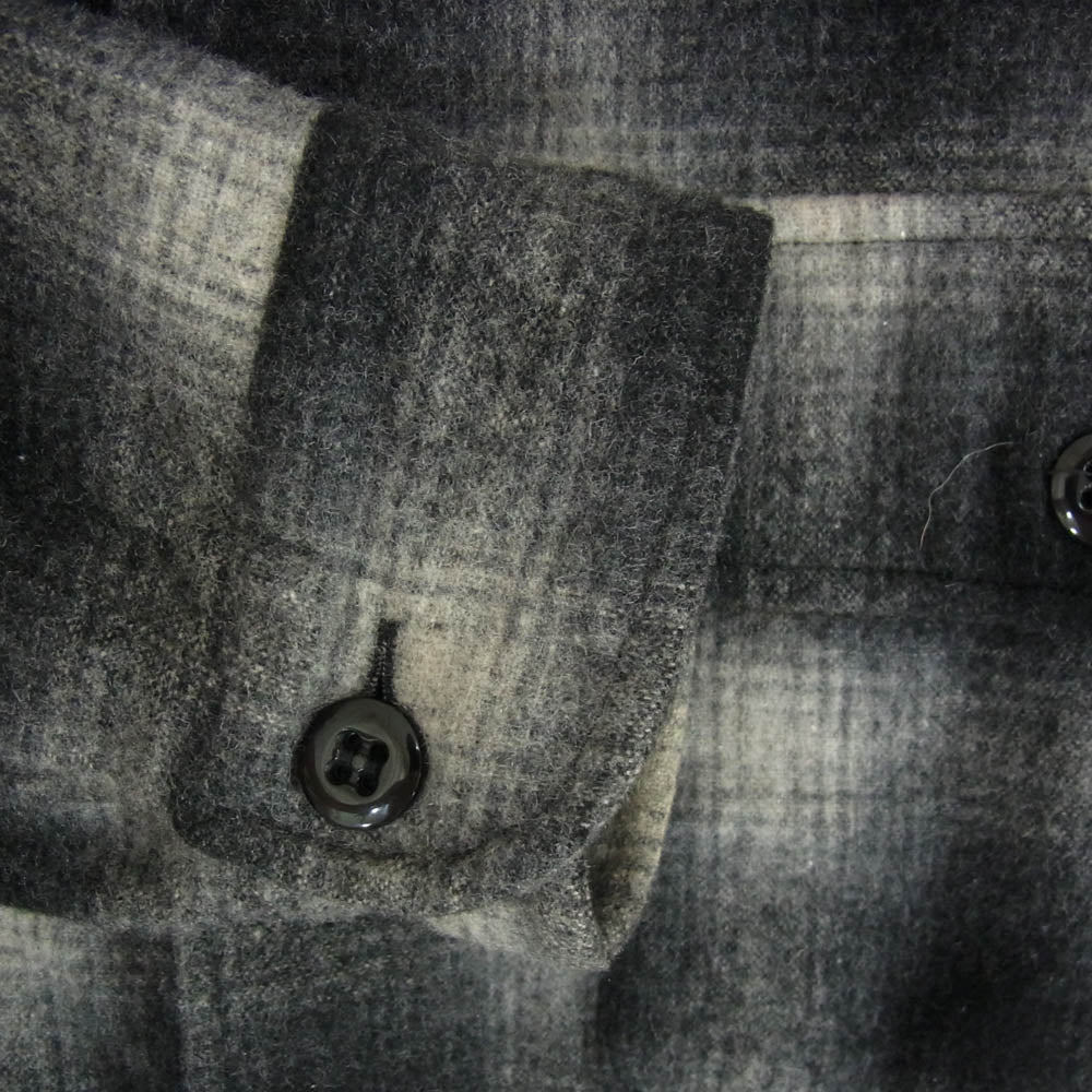 HideandSeek ハイドアンドシーク OMBRE CHECK L/S SHIRT オンブレ チェック 長袖 シャツ ブラック系 XL【中古】