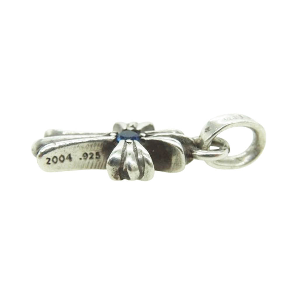 CHROME HEARTS クロムハーツ（原本無） CRS BBYFAT SAP ベイビーファット チャーム 両面サファイア クロス ペンダントトップ シルバー系【中古】