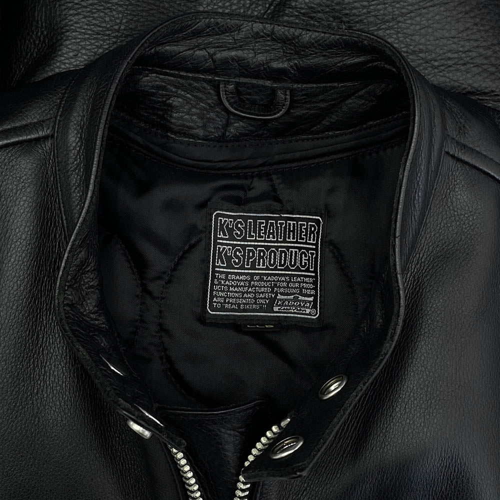 KADOYA カドヤ KVXMVS2-21 k's leather シングル ライダースジャケット キルトライナー付 ブラック系 LLB【中古】