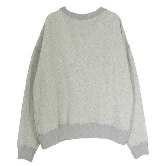 MAISON MARGIELA メゾンマルジェラ S51GU0130 四つタグ SWEATSHIRT 前V ペンシルロゴ ショート丈 クロップド スウェットシャツ トレーナー グレー系 S【中古】