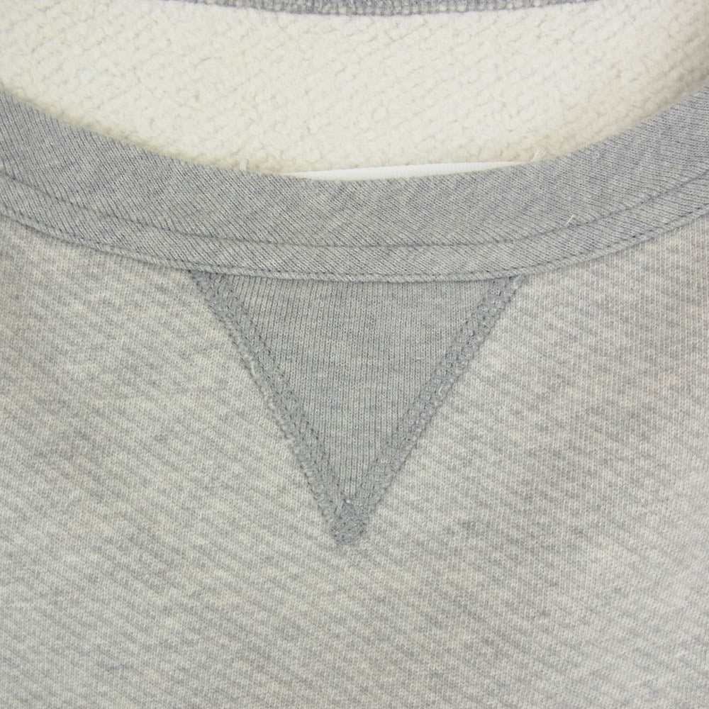 MAISON MARGIELA メゾンマルジェラ S51GU0130 四つタグ SWEATSHIRT 前V ペンシルロゴ ショート丈 クロップド スウェットシャツ トレーナー グレー系 S【中古】