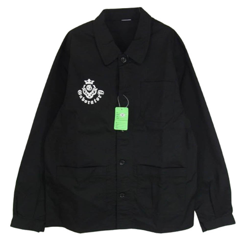 GABOR ガボール COVERALLS LONG SLEEVES Gクラウンロゴ バックプリント カバーオール シャツ ジャケット ブラック系 M【新古品】【未使用】【中古】
