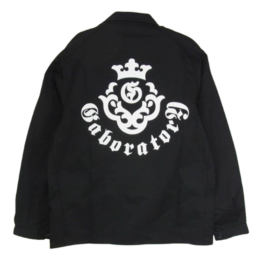 GABOR ガボール COVERALLS LONG SLEEVES Gクラウンロゴ バックプリント カバーオール シャツ ジャケット ブラック系 M【新古品】【未使用】【中古】