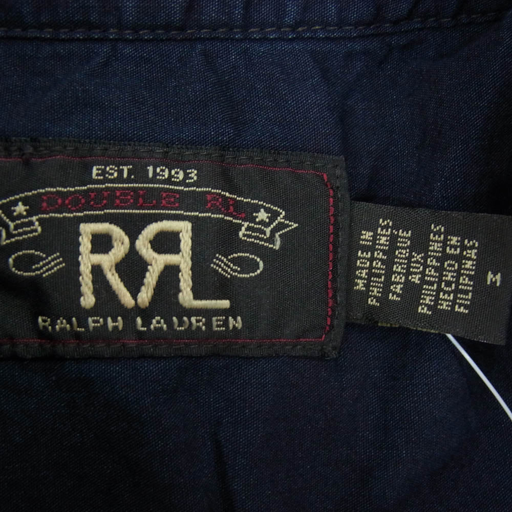 RRL ダブルアールエル MNRRKNI16820166 ガーンジ― パターン ジャカード ワークシャツ ネイビー系 M【極上美品】【中古】
