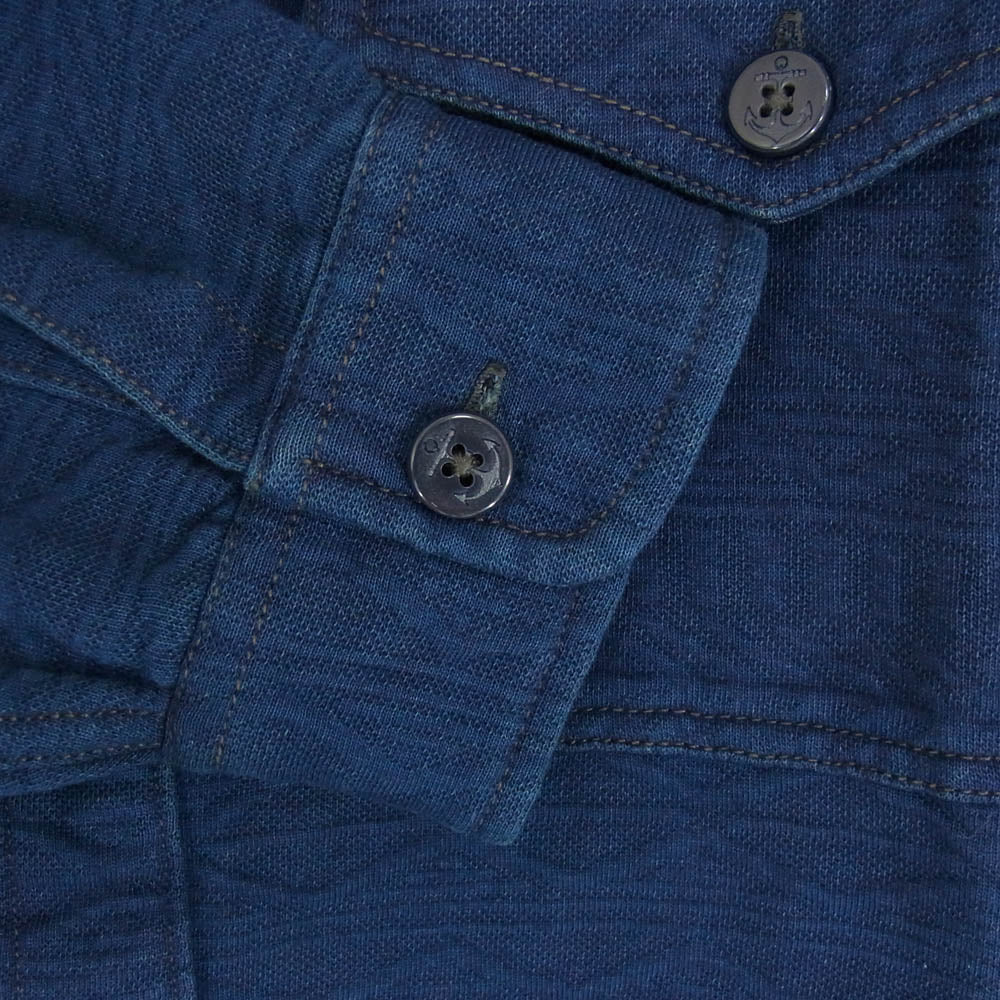 RRL ダブルアールエル MNRRKNI16820166 ガーンジ― パターン ジャカード ワークシャツ ネイビー系 M【極上美品】【中古】