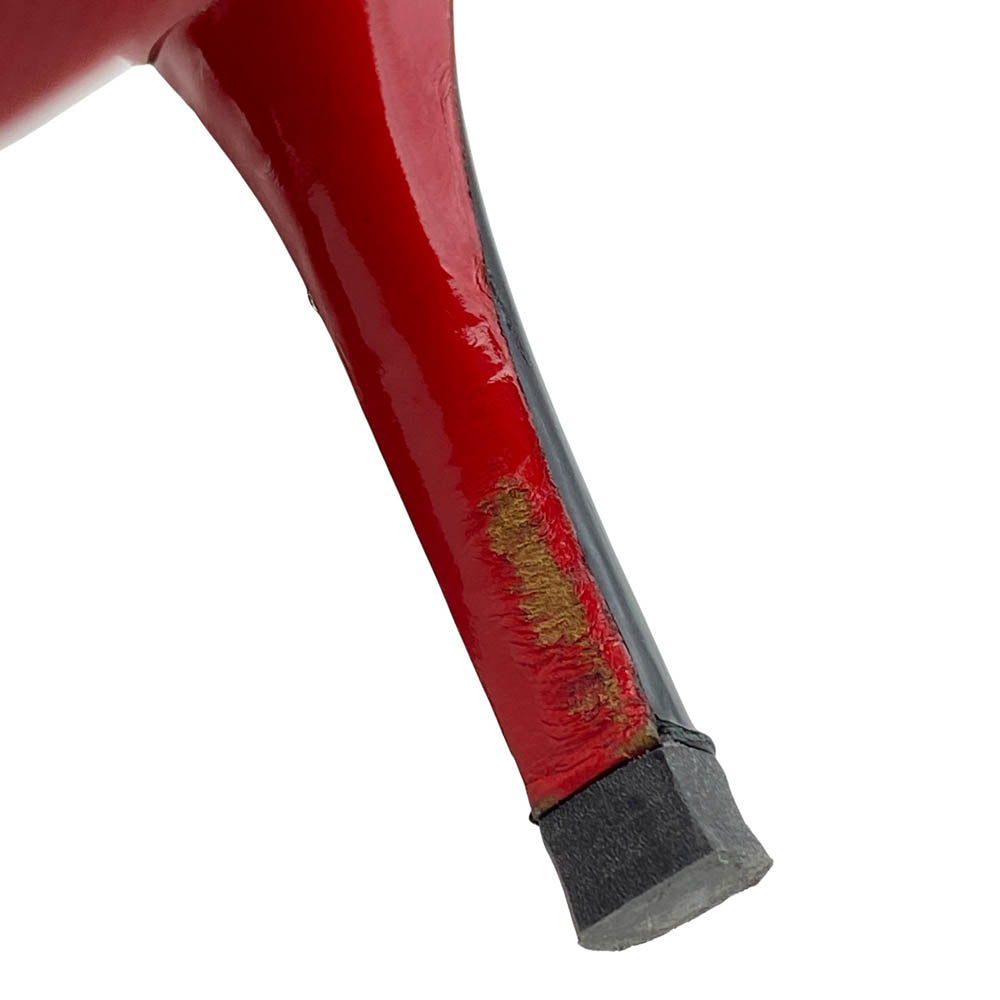 Christian Louboutin クリスチャンルブタン パテントレザー オープントゥ クロスストラップ ハイヒール パンプス ブラック系 37【中古】