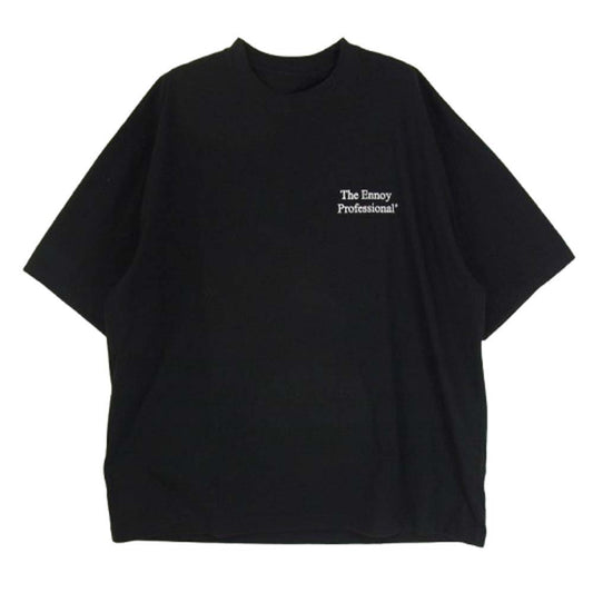 The Ennoy Professional ザ エンノイ プロフェッショナル 24SS SS24BRENCT04NTL Logo T-Shirt ロゴ刺繍 クルーネック 半袖 Tシャツ ブラック系 L【中古】