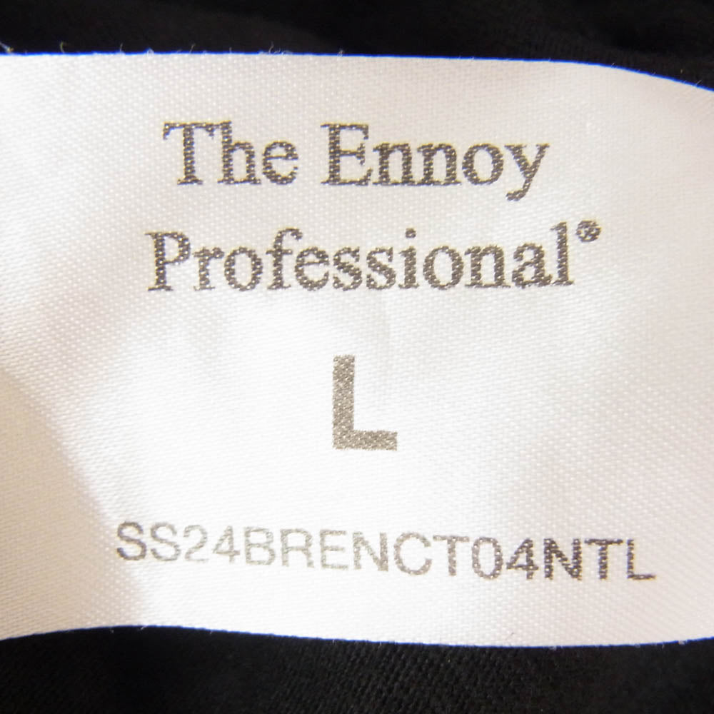 The Ennoy Professional ザ エンノイ プロフェッショナル 24SS SS24BRENCT04NTL Logo T-Shirt ロゴ刺繍 クルーネック 半袖 Tシャツ ブラック系 L【中古】
